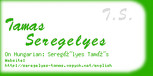 tamas seregelyes business card